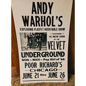 Vintage 1966 Poster Andy Warhol's Exploding Plastic Inevitable Show - Chicago